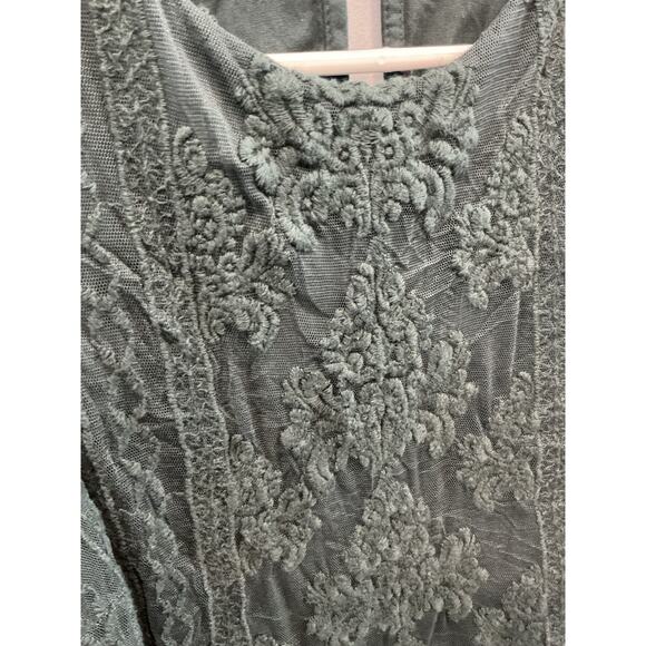 Old Navy Women Crochet Tank Top Size Medium Hunter Green Forest Fairy Goblincore - Picture 2 of 6